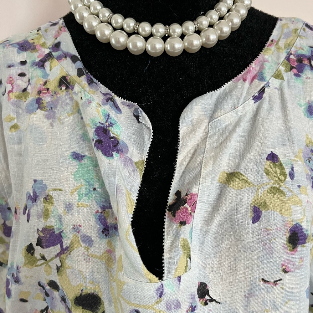 J. Jill Light Blue Floral Maxi Dress
